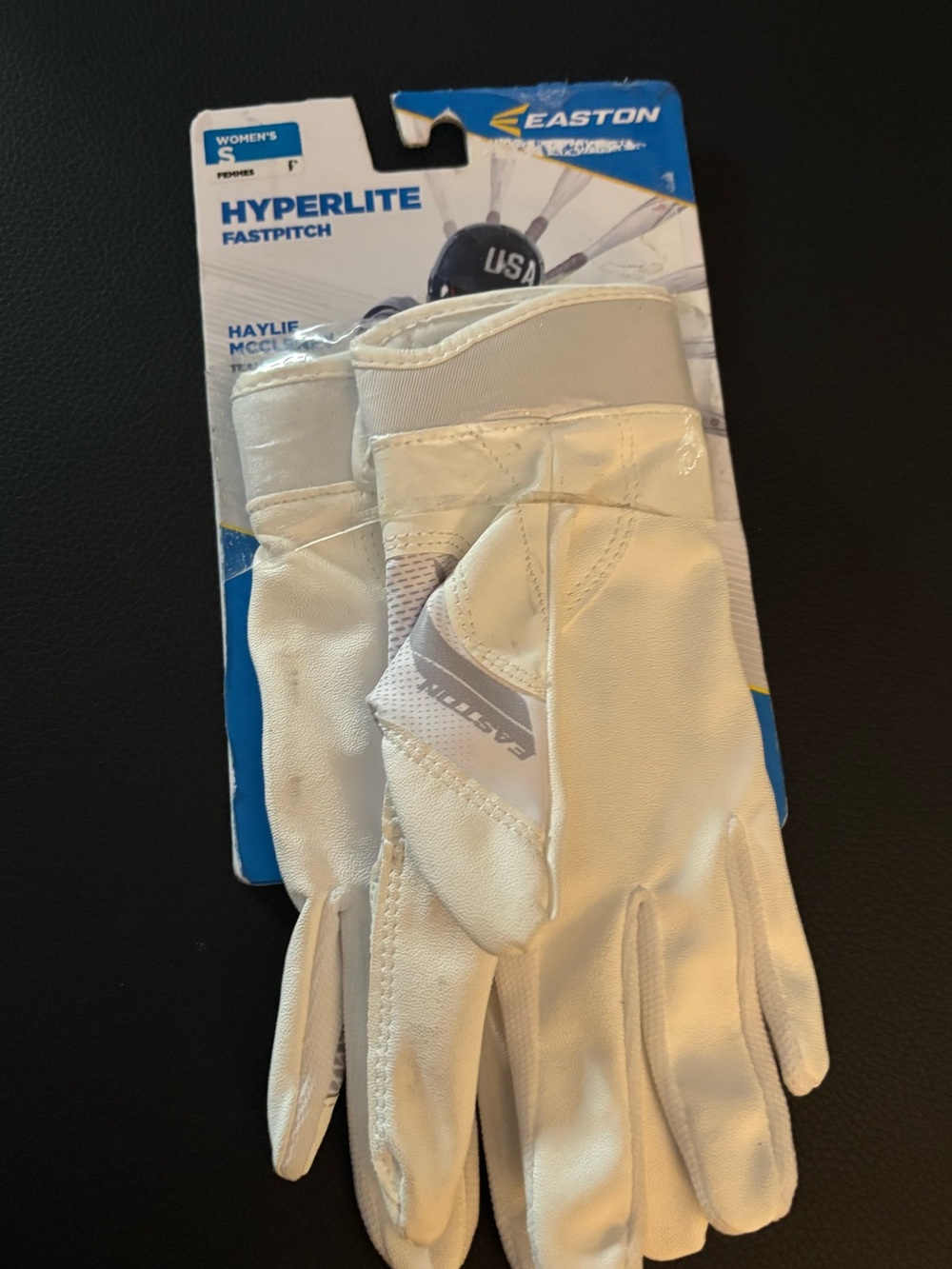 Easton White Hyperlite Women's Fastpitch Batting Gloves Size Small